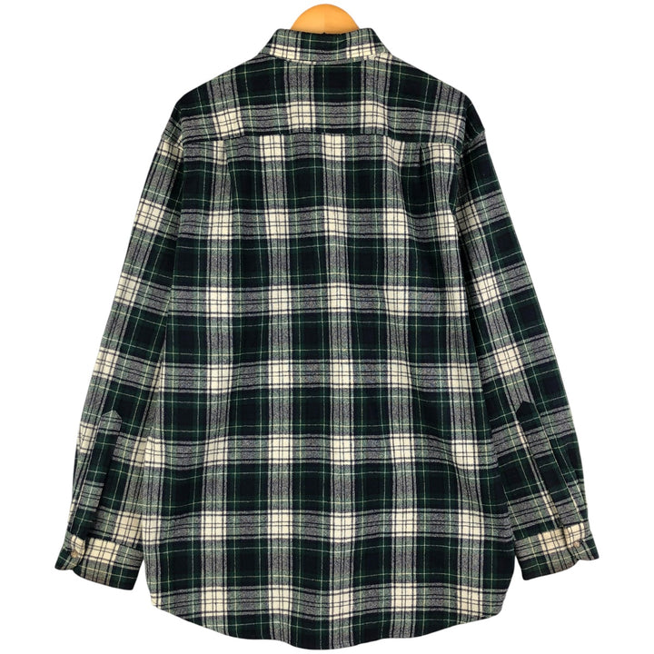 Pendleton Tartan Check Wool Shirt, Men's Size L wool Green type dark green Vintage Second Hand