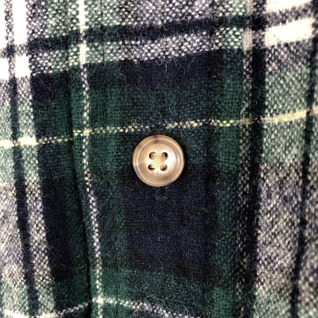 Pendleton Tartan Check Wool Shirt, Men's Size L wool Green type dark green Vintage Second Hand