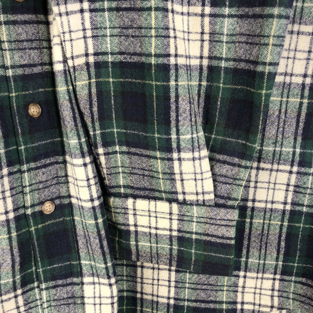 Pendleton Tartan Check Wool Shirt, Men's Size L wool Green type dark green Vintage Second Hand