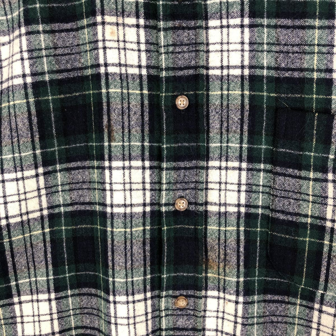 Pendleton Tartan Check Wool Shirt, Men's Size L wool Green type dark green Vintage Second Hand