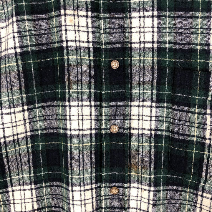Pendleton Tartan Check Wool Shirt, Men's Size L wool Green type dark green Vintage Second Hand