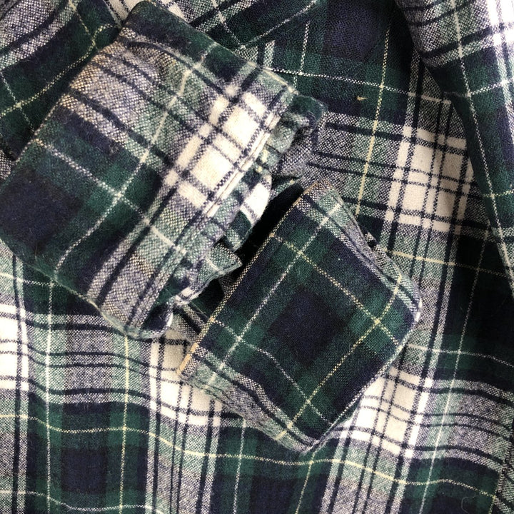 Pendleton Tartan Check Wool Shirt, Men's Size L wool Green type dark green Vintage Second Hand