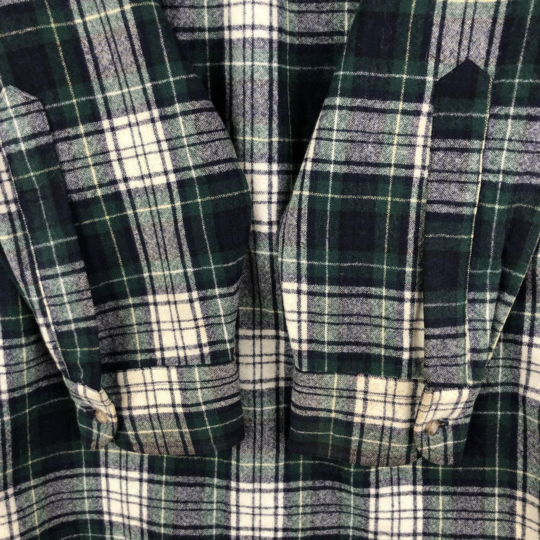 Pendleton Tartan Check Wool Shirt, Men's Size L wool Green type dark green Vintage Second Hand
