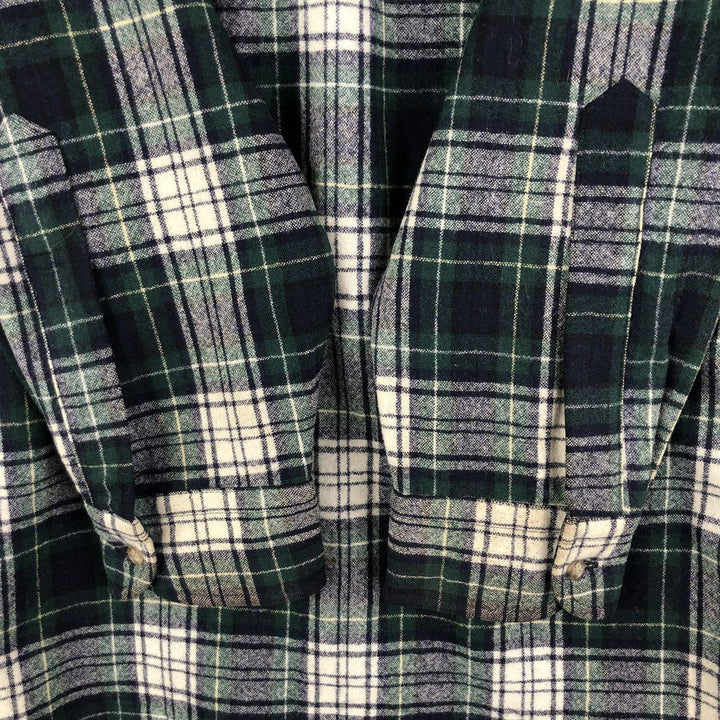 Pendleton Tartan Check Wool Shirt, Men's Size L wool Green type dark green Vintage Second Hand