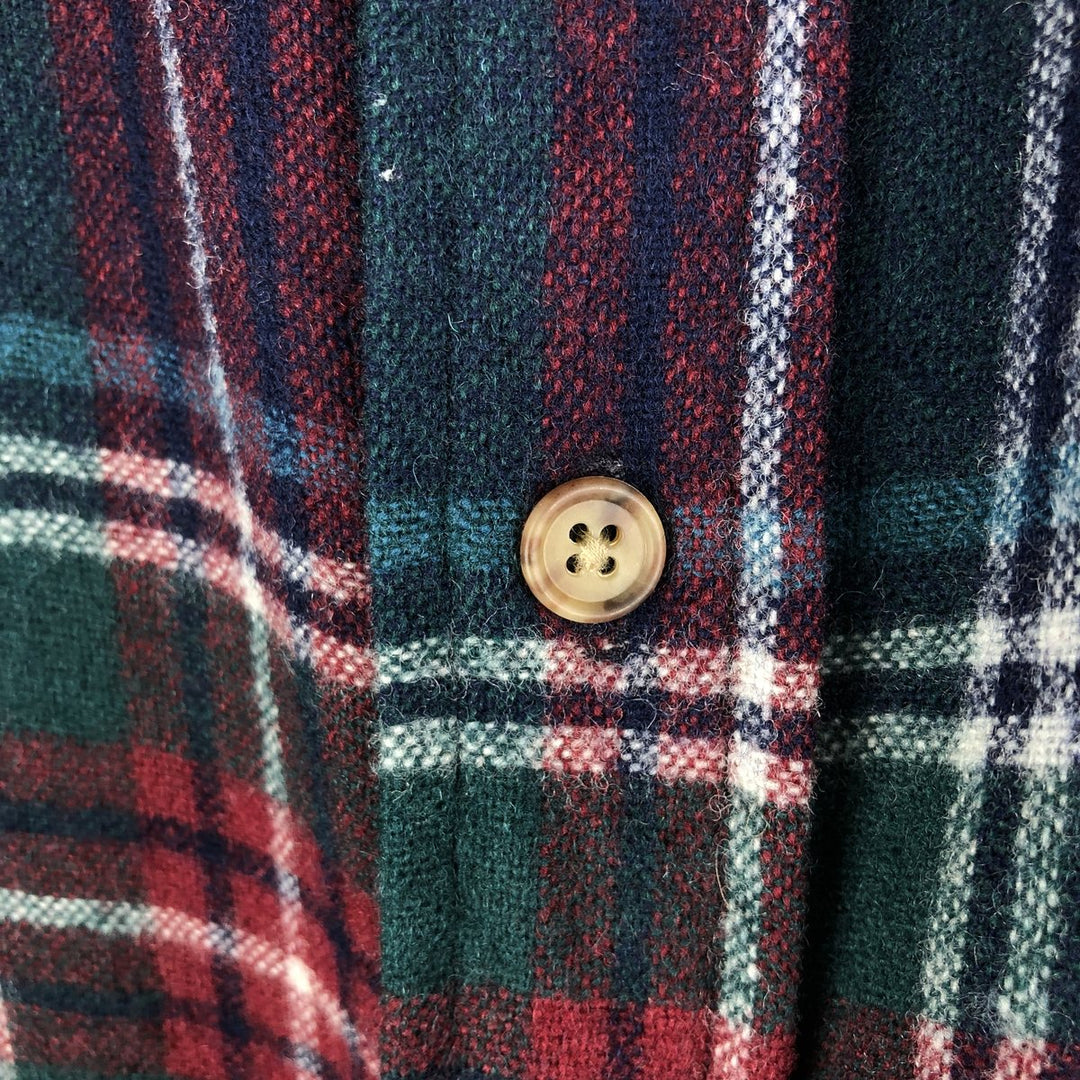 Pendleton Check Pattern Wool Shirt, Men's Size L wool navy blue type Vintage Second Hand