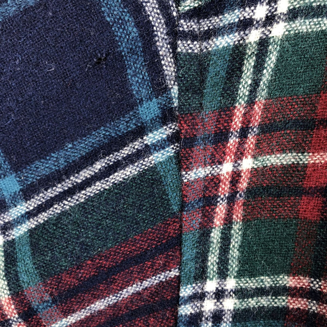 Pendleton Check Pattern Wool Shirt, Men's Size L wool navy blue type Vintage Second Hand