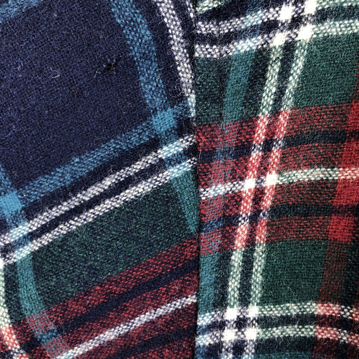 Pendleton Check Pattern Wool Shirt, Men's Size L wool navy blue type Vintage Second Hand