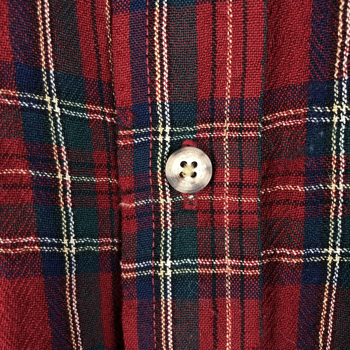 Pendleton Sir Pendleton Check Pattern Button-Down Wool Shirt, Men's Size XL wool red type Vintage Second Hand
