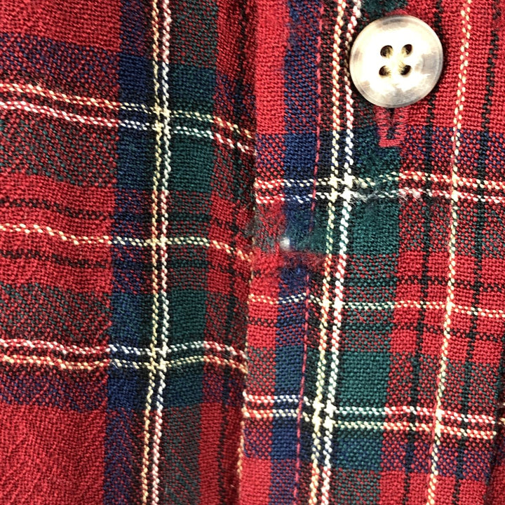 Pendleton Sir Pendleton Check Pattern Button-Down Wool Shirt, Men's Size XL wool red type Vintage Second Hand