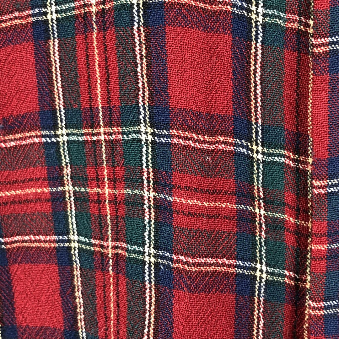 Pendleton Sir Pendleton Check Pattern Button-Down Wool Shirt, Men's Size XL wool red type Vintage Second Hand