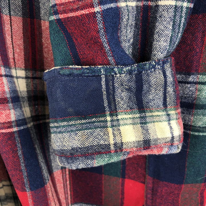 2000'S Pendleton Check Pattern Button-Down Wool Shirt, Made in USA, Men's Size Medium wool red type Vintage Second Hand