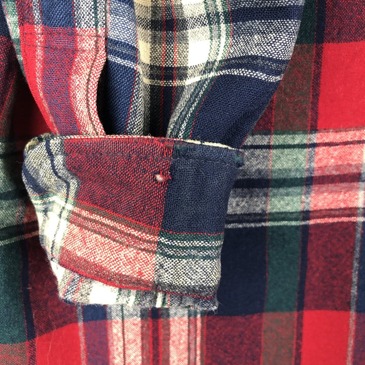 2000'S Pendleton Check Pattern Button-Down Wool Shirt, Made in USA, Men's Size Medium wool red type Vintage Second Hand