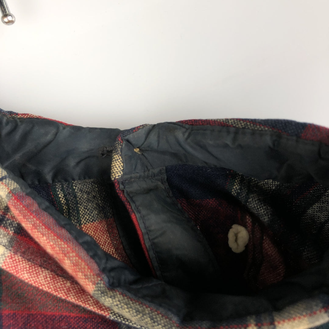 2000'S Pendleton Check Pattern Button-Down Wool Shirt, Made in USA, Men's Size Medium wool red type Vintage Second Hand