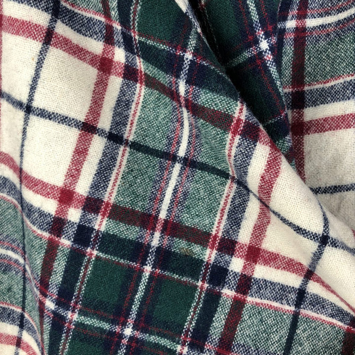 2000'S Pendleton Check Pattern Button-Down Wool Shirt, Made in USA, Men's Size L wool Green type dark green Vintage Second Hand