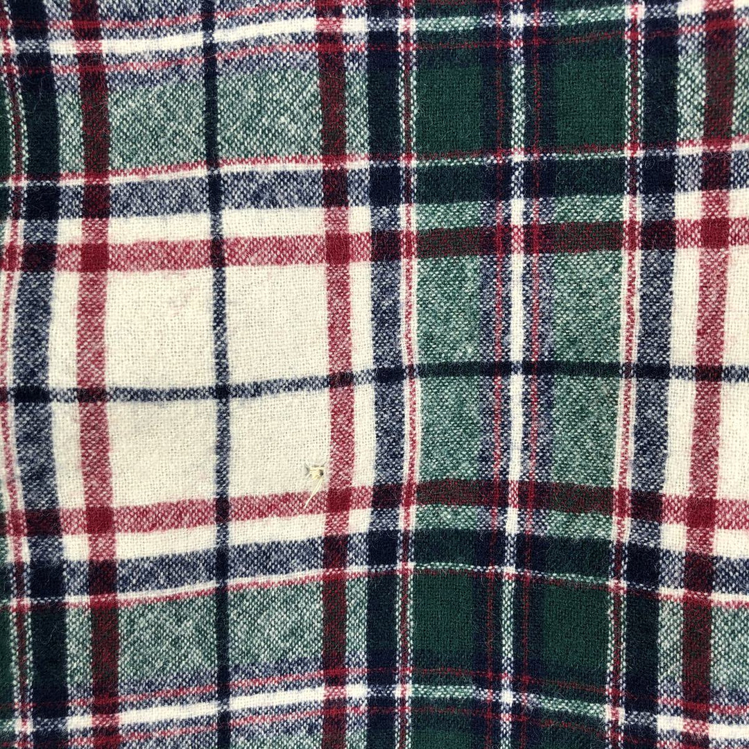 2000'S Pendleton Check Pattern Button-Down Wool Shirt, Made in USA, Men's Size L wool Green type dark green Vintage Second Hand