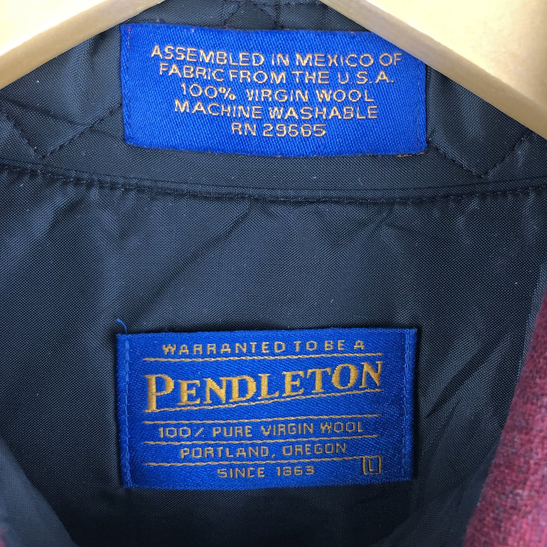 Pendleton wool shirt, men's size L wool burgundy type Vintage Second Hand