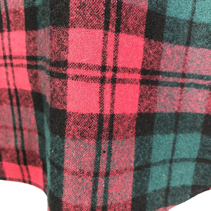 2000'S Pendleton Check Pattern Wool Shirt, Made in USA, Men's XL wool Green type dark green Vintage Second Hand