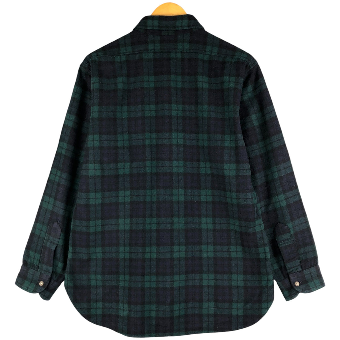 Vintage 1970'S Pendleton Blackwatch Check Wool Shirt, Made in USA, Men's Size L wool black type Vintage Second Hand
