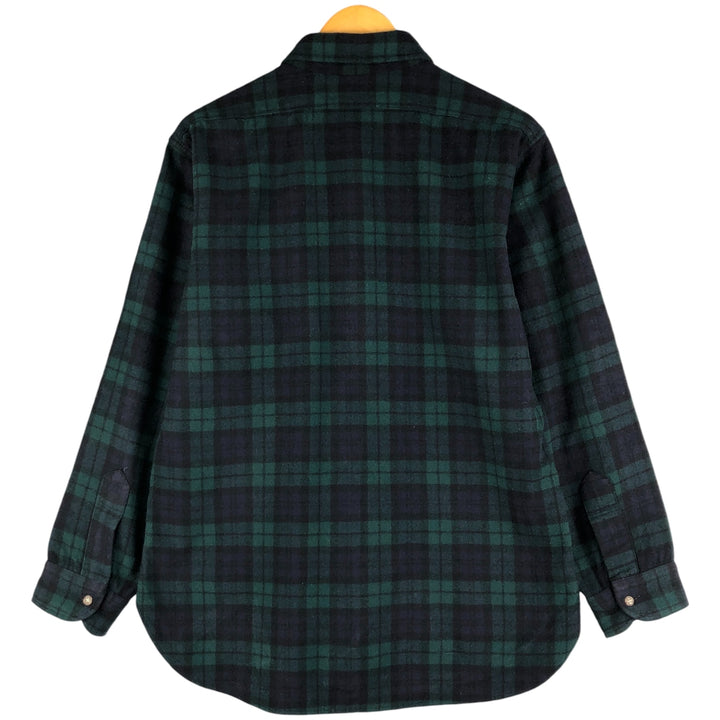 Vintage 1970'S Pendleton Blackwatch Check Wool Shirt, Made in USA, Men's Size L wool black type Vintage Second Hand