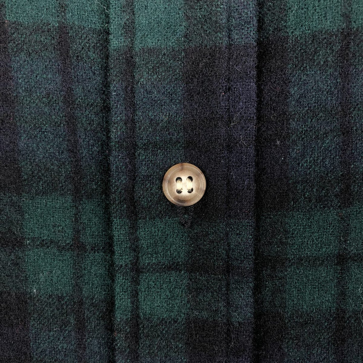 Vintage 1970'S Pendleton Blackwatch Check Wool Shirt, Made in USA, Men's Size L wool black type Vintage Second Hand