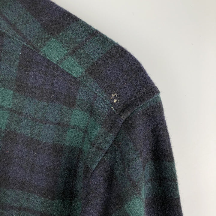 Vintage 1970'S Pendleton Blackwatch Check Wool Shirt, Made in USA, Men's Size L wool black type Vintage Second Hand