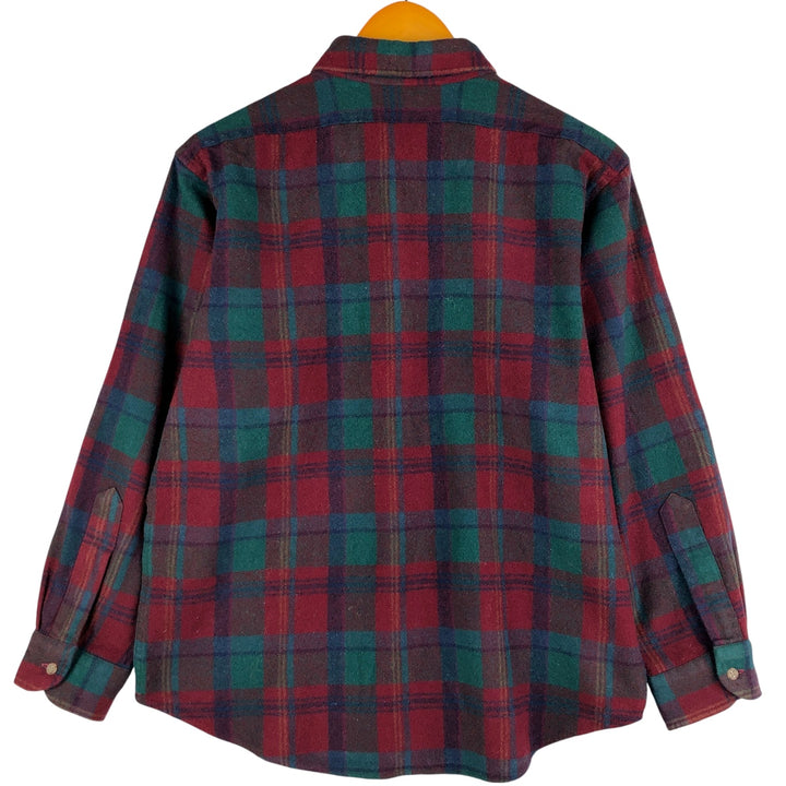 Vintage 70'S Pendleton Check Pattern Wool Shirt Made in USA Men's L wool red type Vintage Second Hand