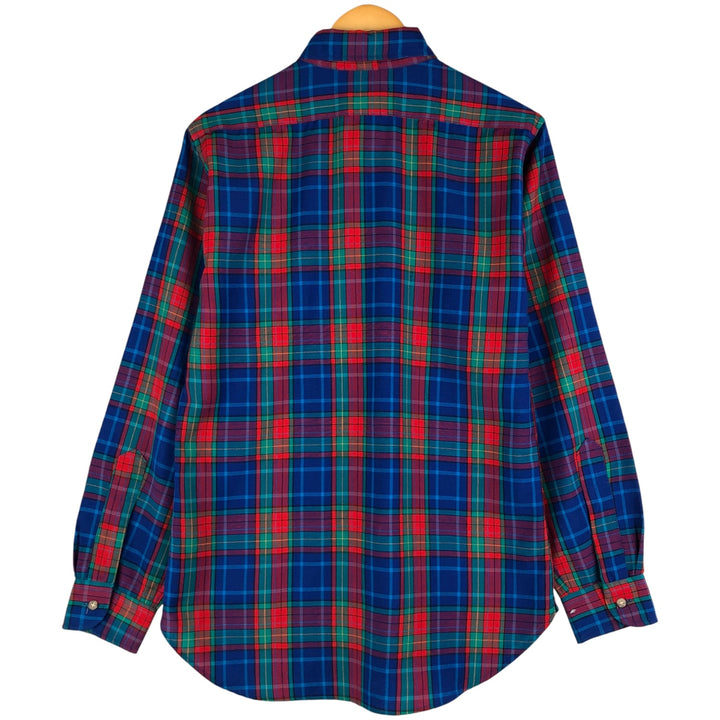 Vintage 1970'S Pendleton Check Pattern Button-Down Wool Shirt, Made in USA, Men's Size Medium wool green type Vintage Second Hand