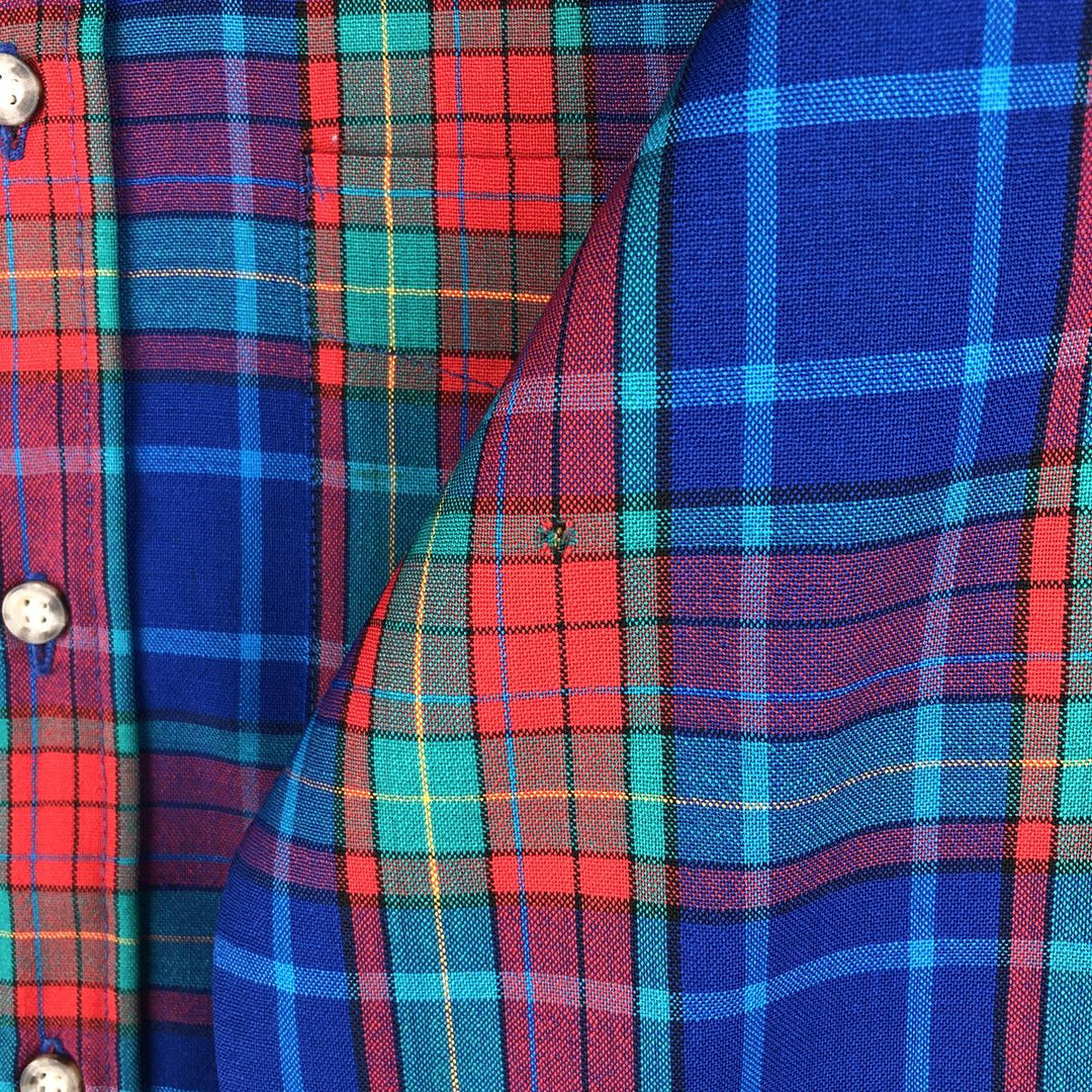 Vintage 1970'S Pendleton Check Pattern Button-Down Wool Shirt, Made in USA, Men's Size Medium wool green type Vintage Second Hand