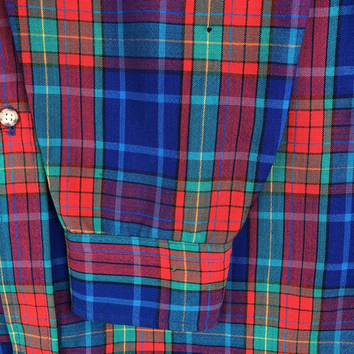 Vintage 1970'S Pendleton Check Pattern Button-Down Wool Shirt, Made in USA, Men's Size Medium wool green type Vintage Second Hand