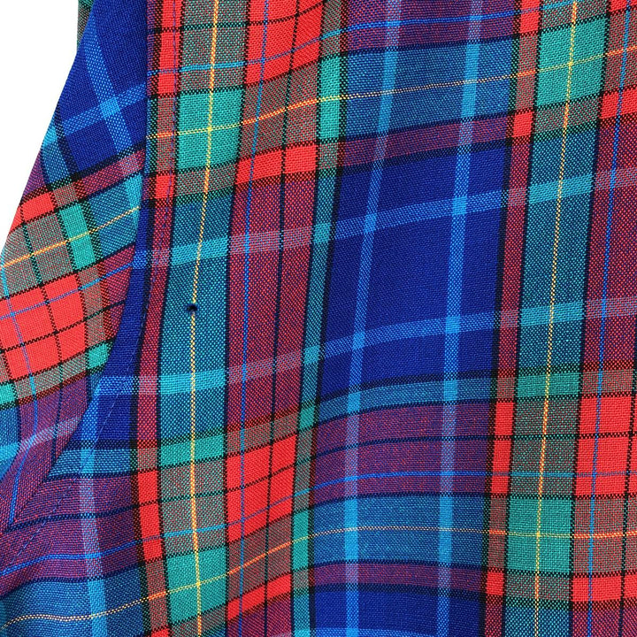 Vintage 1970'S Pendleton Check Pattern Button-Down Wool Shirt, Made in USA, Men's Size Medium wool green type Vintage Second Hand