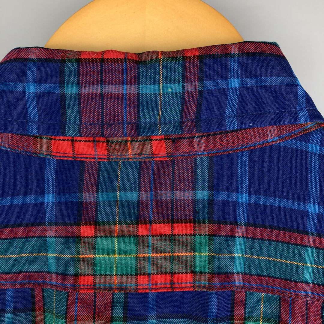 Vintage 1970'S Pendleton Check Pattern Button-Down Wool Shirt, Made in USA, Men's Size Medium wool green type Vintage Second Hand