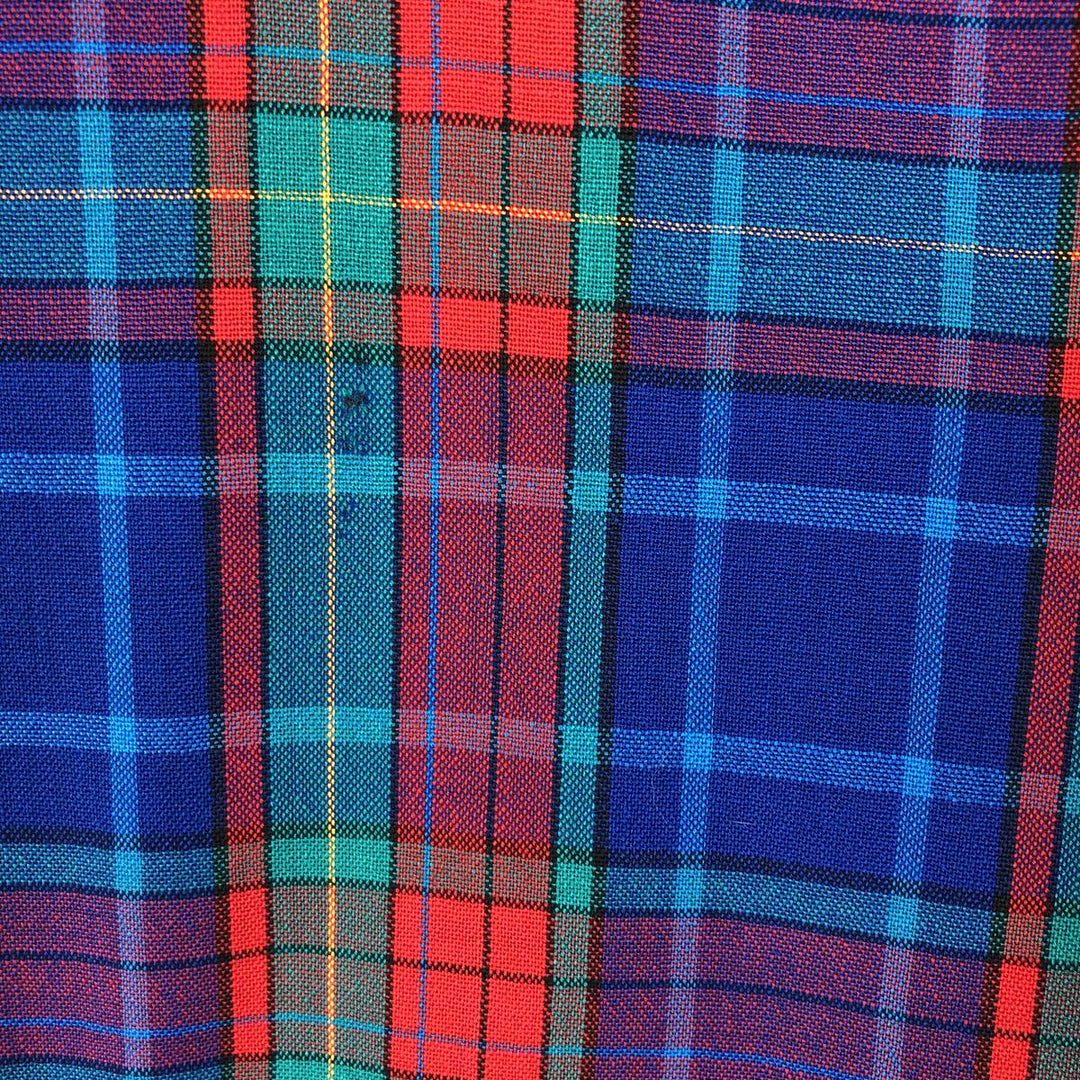 Vintage 1970'S Pendleton Check Pattern Button-Down Wool Shirt, Made in USA, Men's Size Medium wool green type Vintage Second Hand