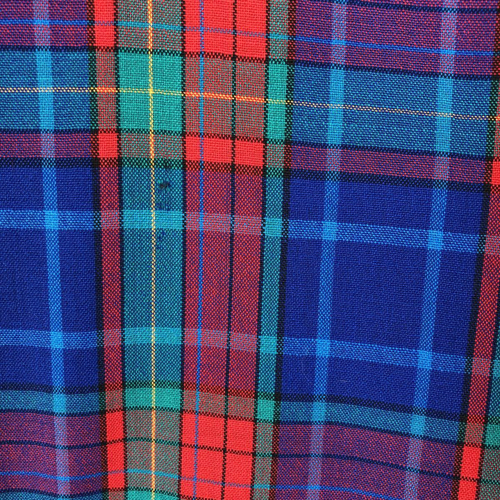 Vintage 1970'S Pendleton Check Pattern Button-Down Wool Shirt, Made in USA, Men's Size Medium wool green type Vintage Second Hand