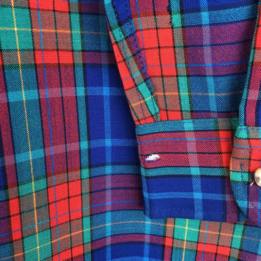 Vintage 1970'S Pendleton Check Pattern Button-Down Wool Shirt, Made in USA, Men's Size Medium wool green type Vintage Second Hand