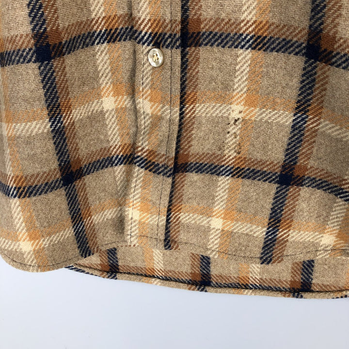 Vintage 1970'S Pendleton Check Pattern Wool Shirt, Made in USA, Men's Size Small wool Beige type Vintage Second Hand
