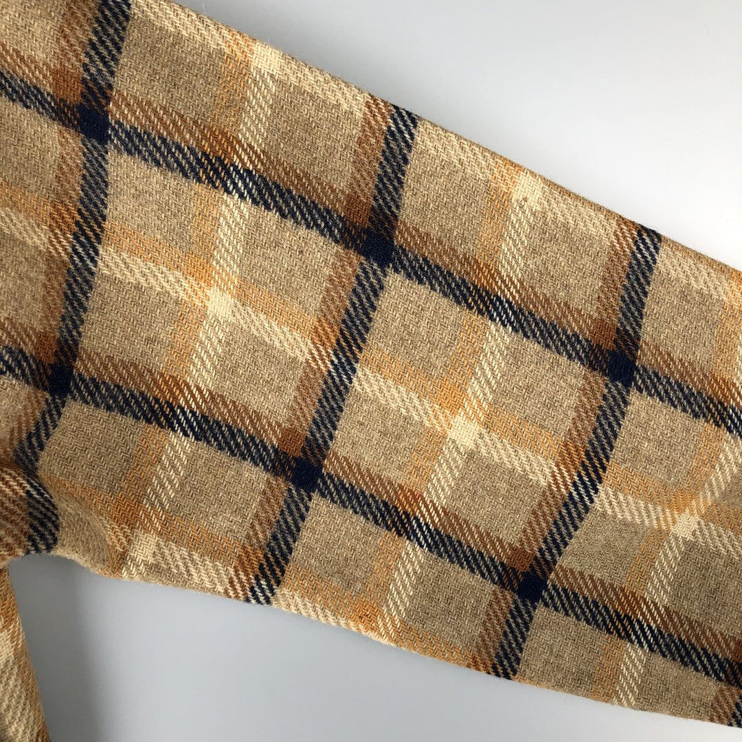 Vintage 1970'S Pendleton Check Pattern Wool Shirt, Made in USA, Men's Size Small wool Beige type Vintage Second Hand