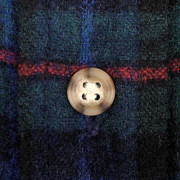 Vintage 70'S Pendleton Check Pattern Wool Shirt Made in USA Men's XL wool Green type dark green Vintage Second Hand