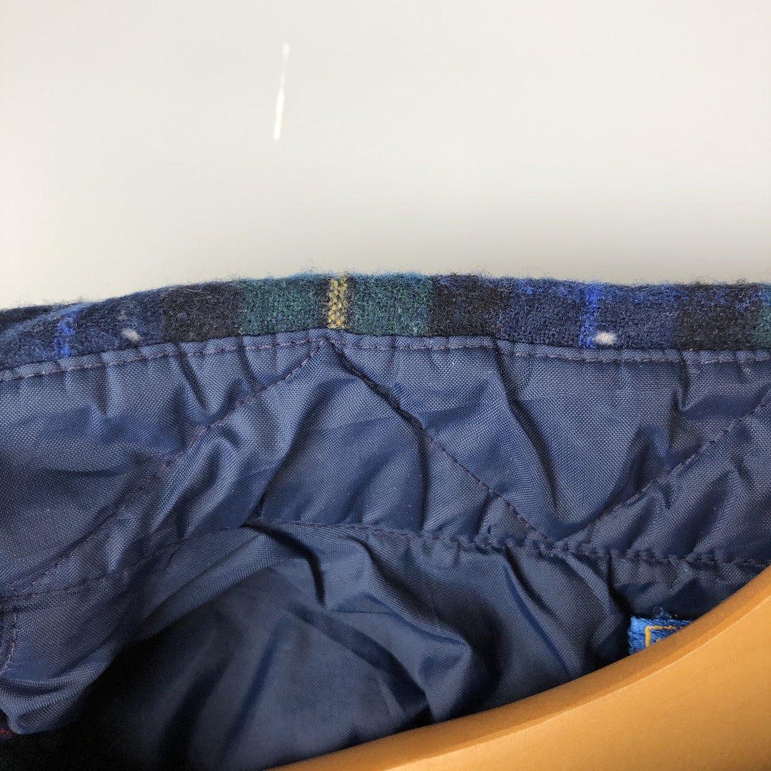 Vintage 70'S Pendleton Check Pattern Wool Shirt Made in USA Men's XL wool Green type dark green Vintage Second Hand