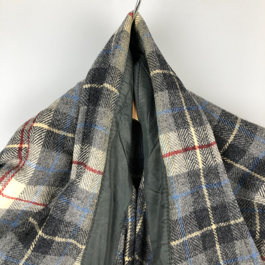 Vintage 70'S Pendleton Check Pattern Wool Shirt Made in USA Men's L wool gray type Vintage Second Hand