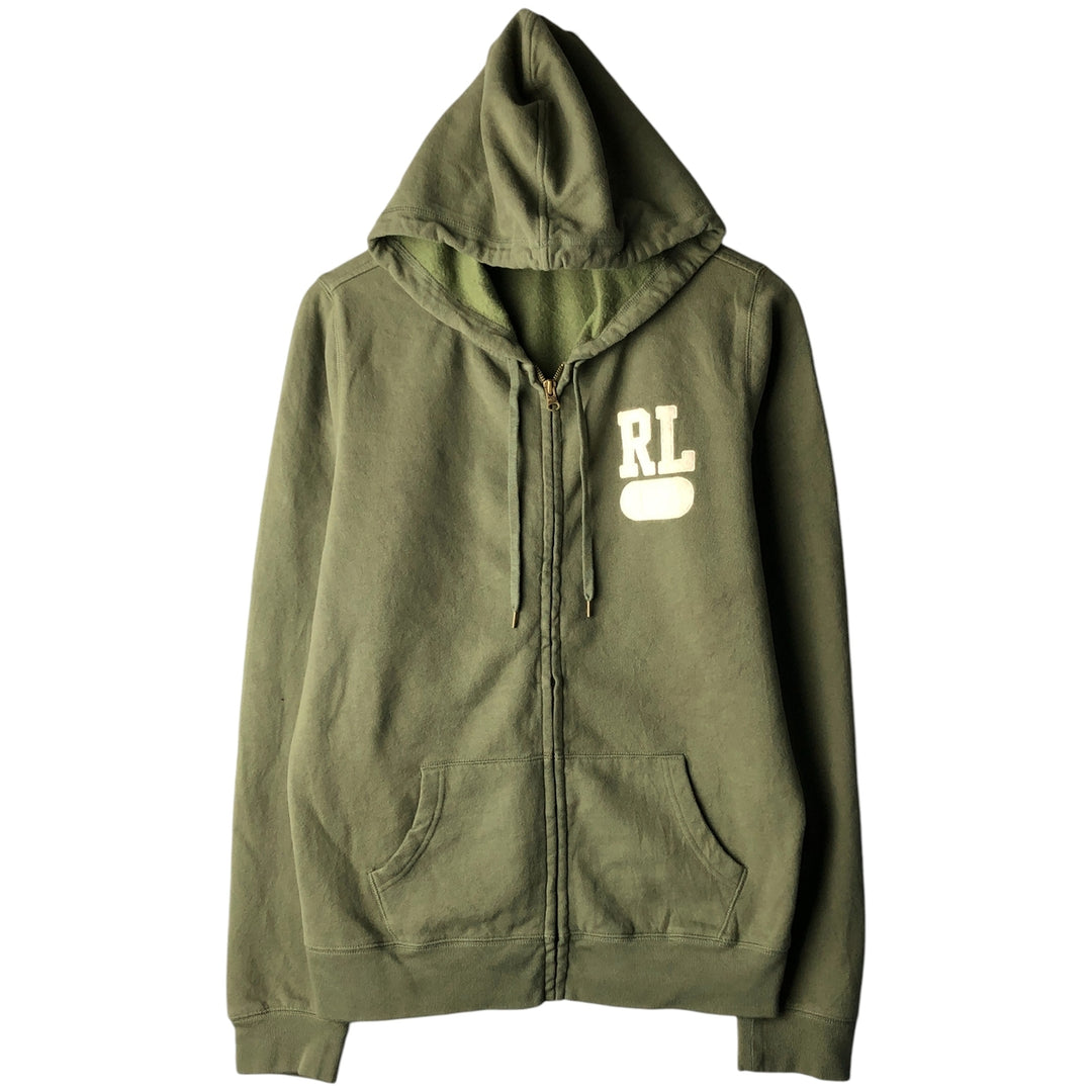 Ralph Lauren Polo Jeans Company full-zip sweatshirt hoodie, men's size XL cotton green type yellow green Vintage Second Hand