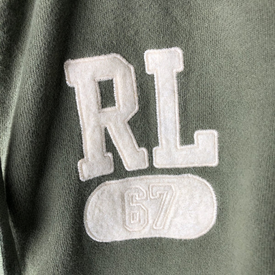 Ralph Lauren Polo Jeans Company full-zip sweatshirt hoodie, men's size XL cotton green type yellow green Vintage Second Hand