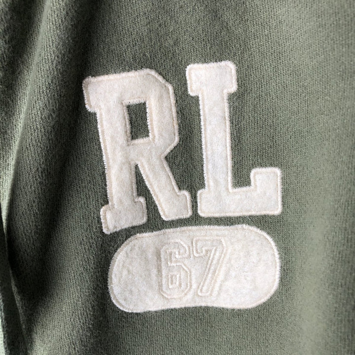 Ralph Lauren Polo Jeans Company full-zip sweatshirt hoodie, men's size XL cotton green type yellow green Vintage Second Hand