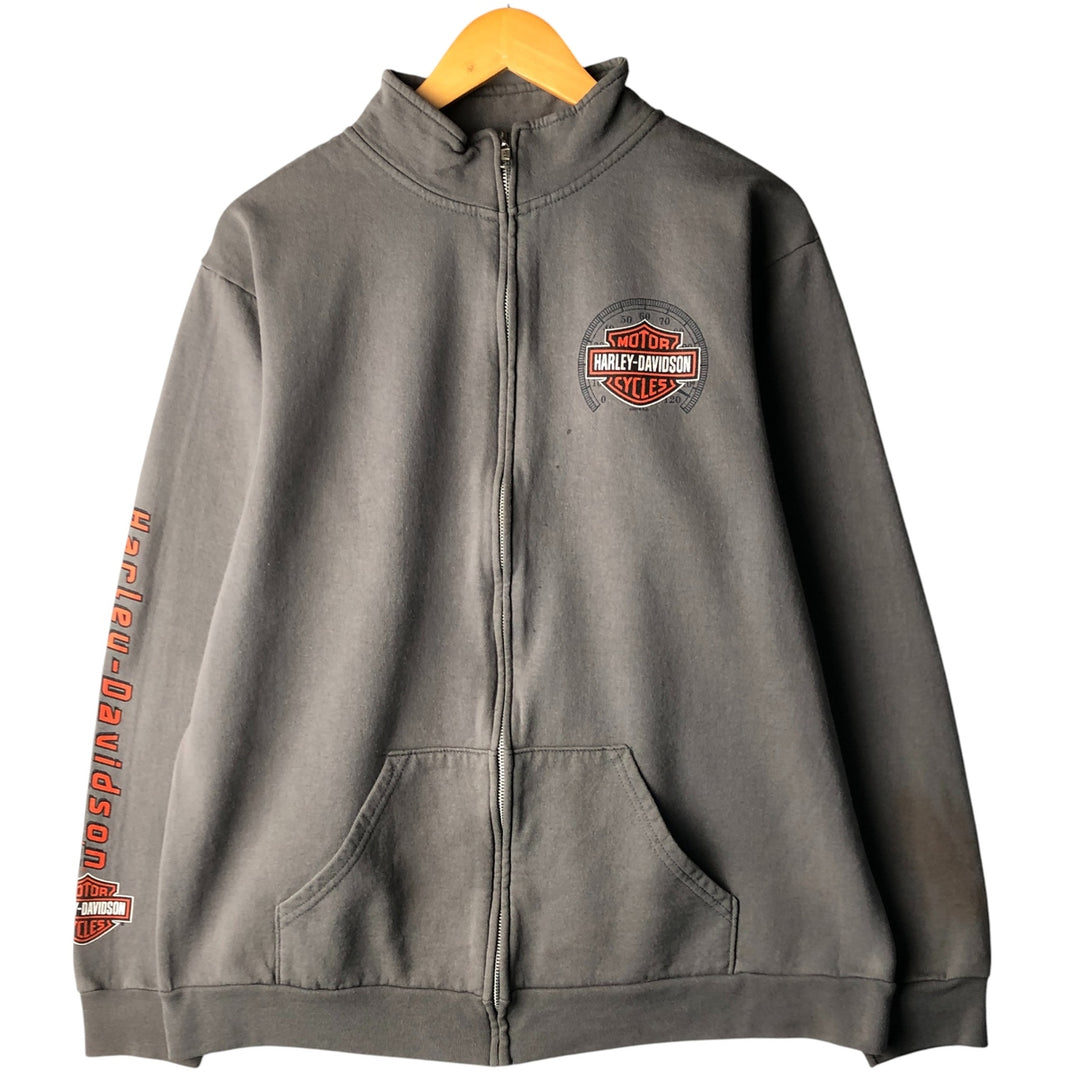 Harley-Davidson Full Zip Sweatshirt, Men's Size L cotton gray type Vintage Second Hand
