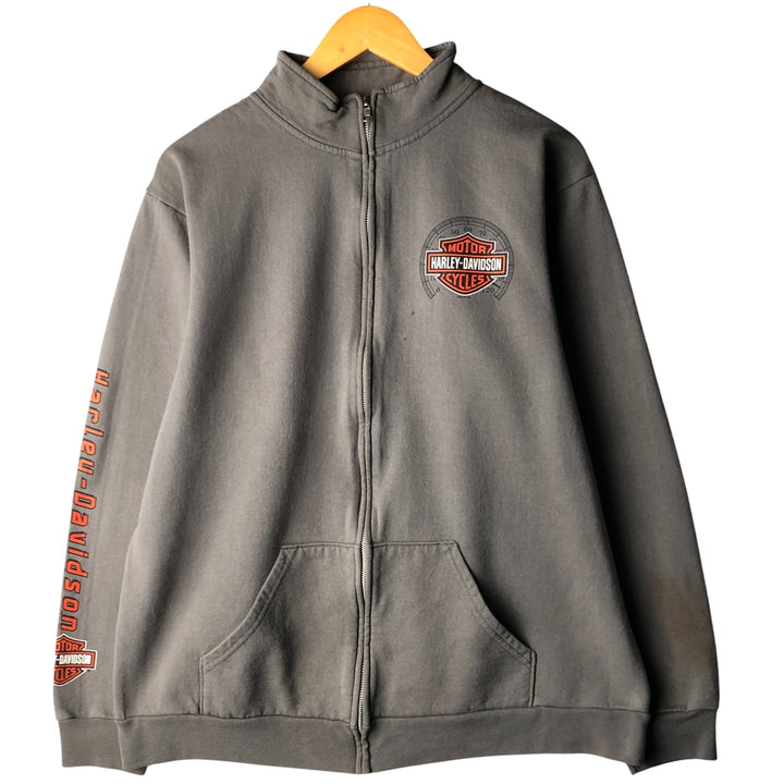 Harley-Davidson Full Zip Sweatshirt, Men's Size L cotton gray type Vintage Second Hand