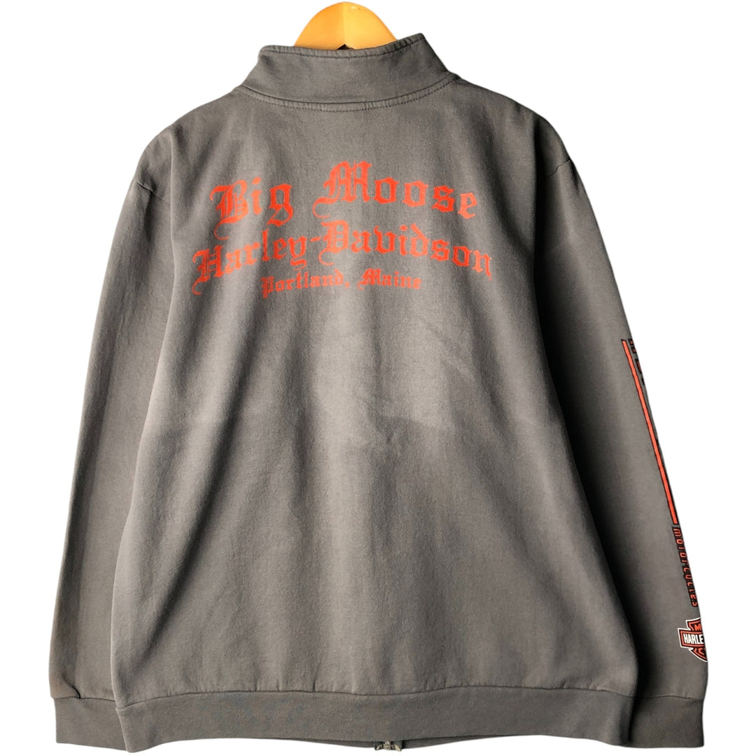 Harley-Davidson Full Zip Sweatshirt, Men's Size L cotton gray type Vintage Second Hand