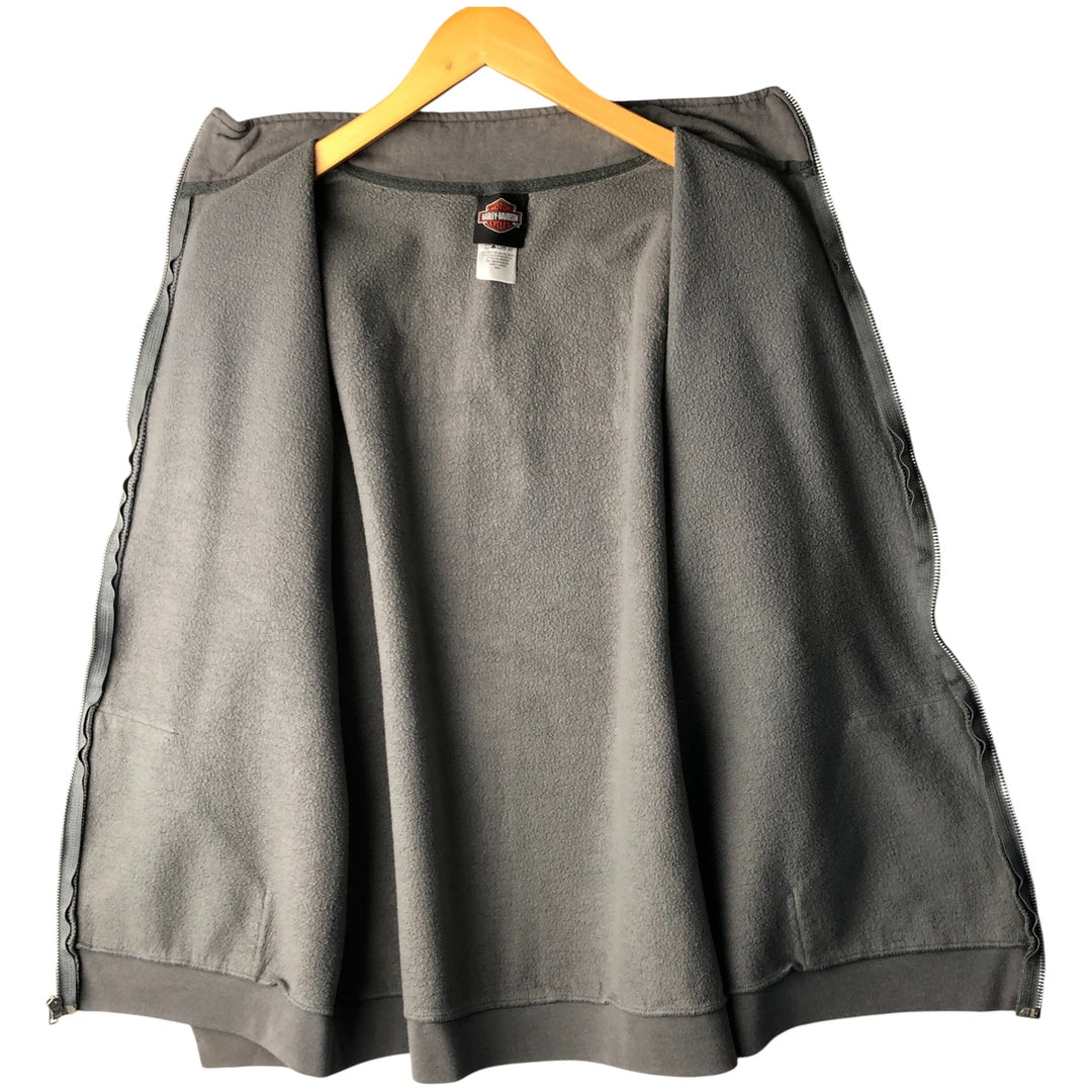 Harley-Davidson Full Zip Sweatshirt, Men's Size L cotton gray type Vintage Second Hand