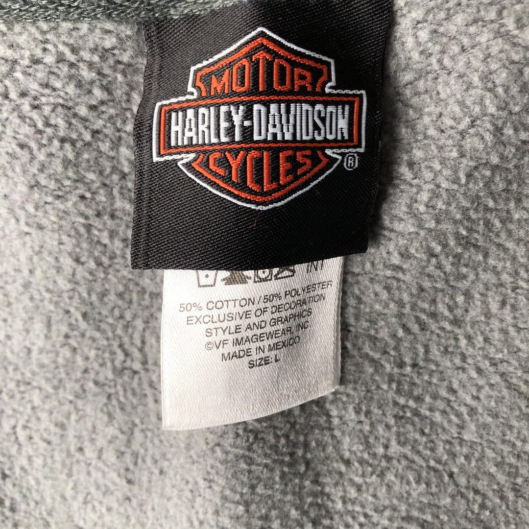 Harley-Davidson Full Zip Sweatshirt, Men's Size L cotton gray type Vintage Second Hand