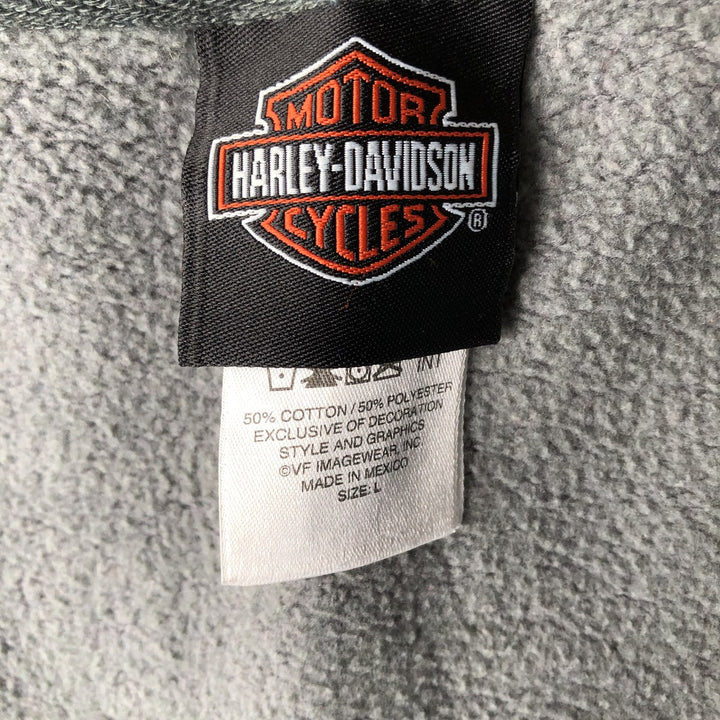 Harley-Davidson Full Zip Sweatshirt, Men's Size L cotton gray type Vintage Second Hand