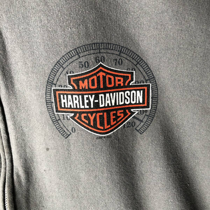 Harley-Davidson Full Zip Sweatshirt, Men's Size L cotton gray type Vintage Second Hand