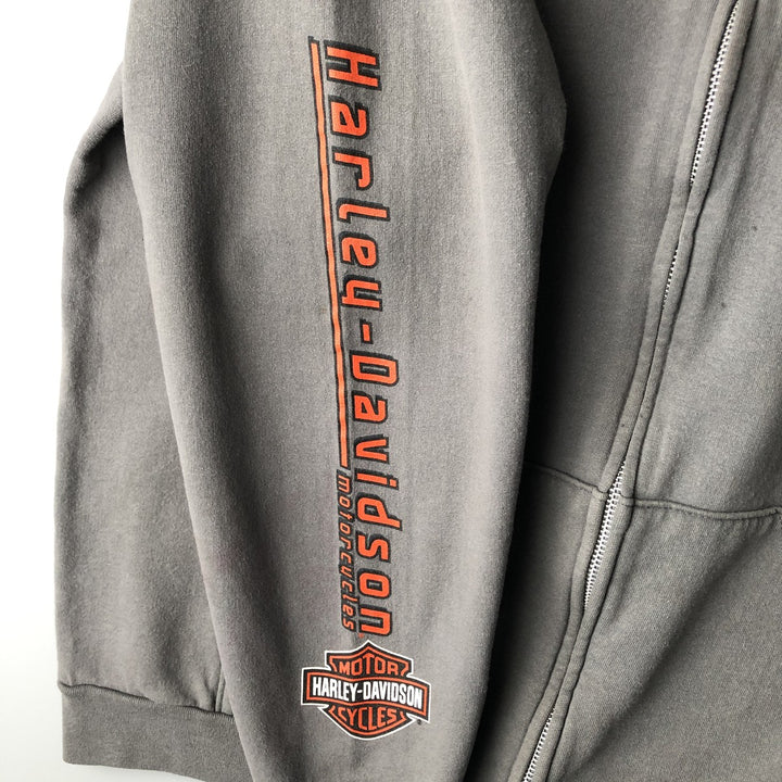 Harley-Davidson Full Zip Sweatshirt, Men's Size L cotton gray type Vintage Second Hand
